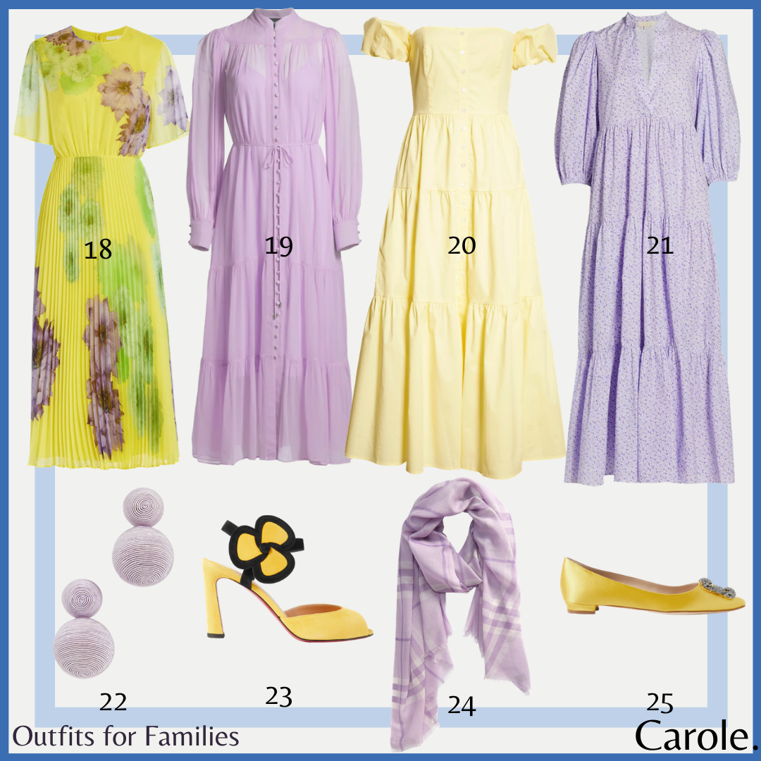 Purple hot sale yellow dress